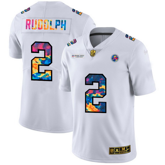 Pittsburgh Steelers 2 Mason Rudolph Men White Nike Multi Color 2020 NFL Crucial Catch Limited NFL Je