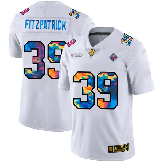 Pittsburgh Steelers 39 Minkah Fitzpatrick Men White Nike Multi Color 2020 NFL Crucial Catch Limited 