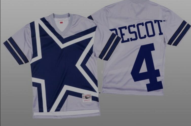 Women Dallas Cowboys Dak Prescott White Big Face Fashion Limited Jersey