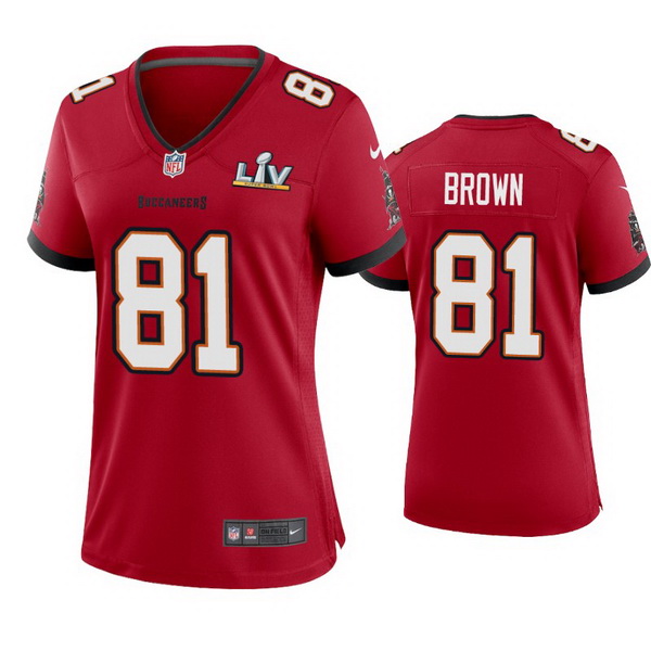 Women Antonio Brown Buccaneers Red Super Bowl Lv Game Jersey