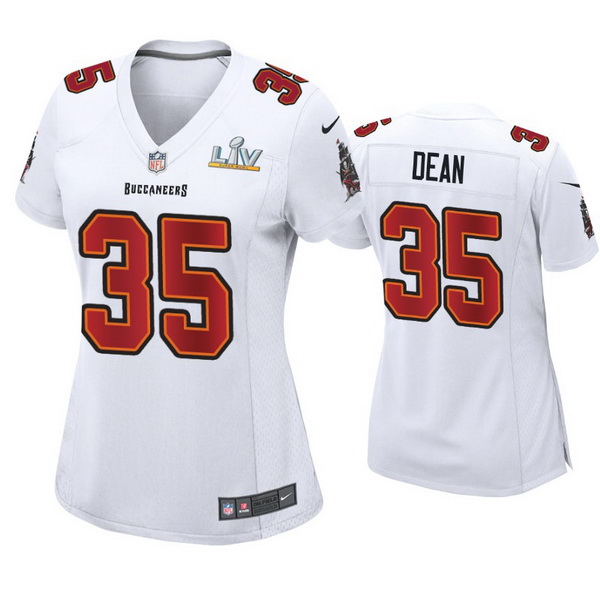 Women Jamel Dean Buccaneers White Super Bowl Lv Game Fashion Jersey