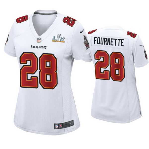 Women Leonard Fournette Buccaneers White Super Bowl Lv Game Fashion Jersey