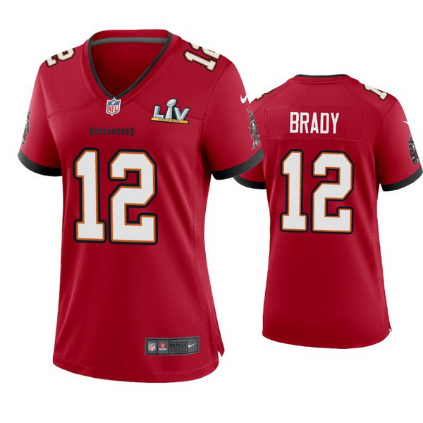 Women Tom Brady Buccaneers Red Super Bowl Lv Game Jersey