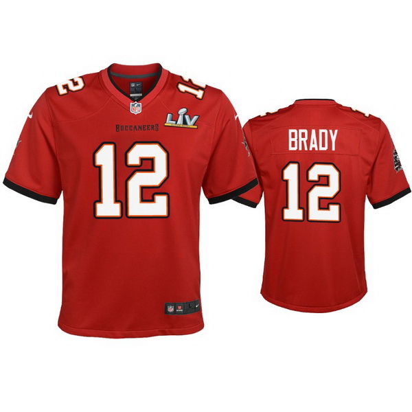 Youth Tom Brady Buccaneers Red Super Bowl Lv Game Jersey