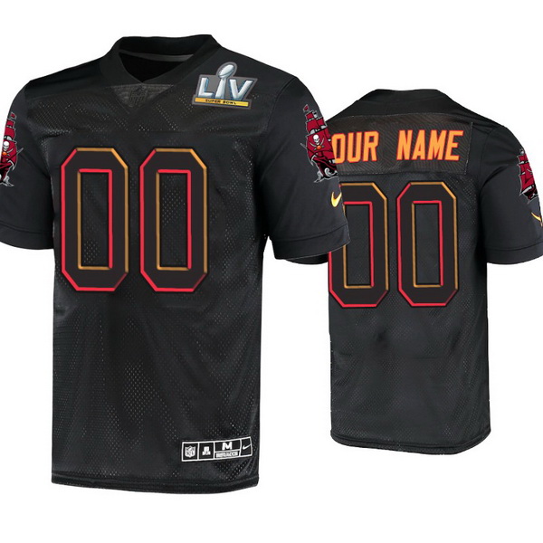 Men Custom Tampa Bay Buccaneers Black Super Bowl Lv Jersey