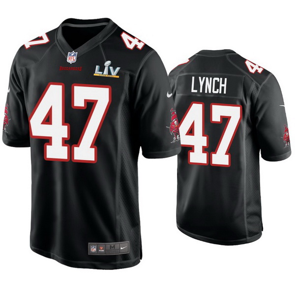 Men John Lynch Buccaneers Black Super Bowl Lv Game Fashion Jersey