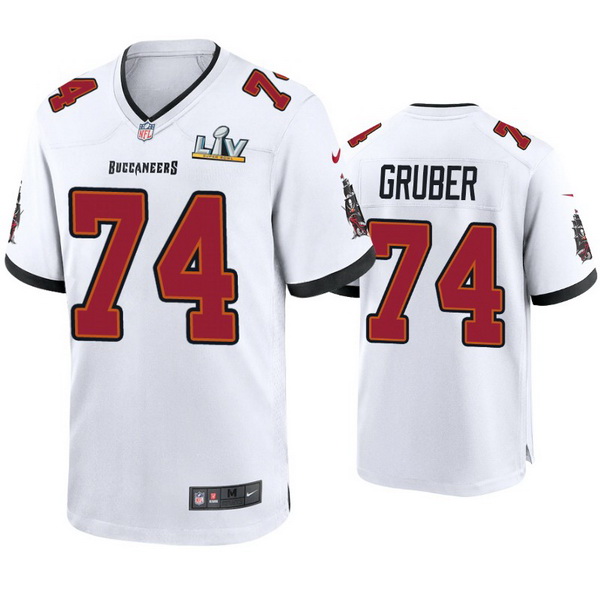 Men Paul Gruber Buccaneers White Super Bowl Lv Game Jersey