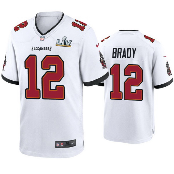 Men Tom Brady Buccaneers White Super Bowl Lv Game Jersey