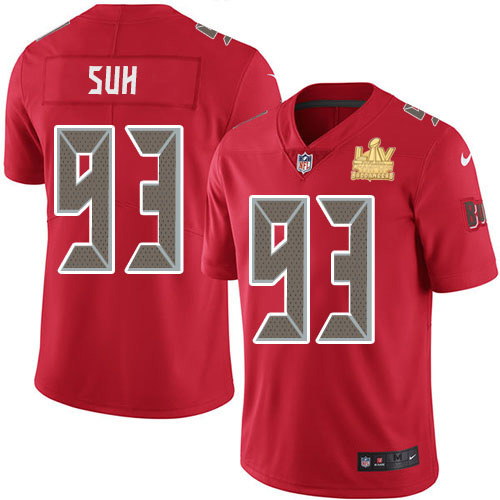 Men Nike Tampa Bay Buccaneers 93 Ndamukong Suh Red Men Super Bowl LV Champions Patch Stitched NFL Li