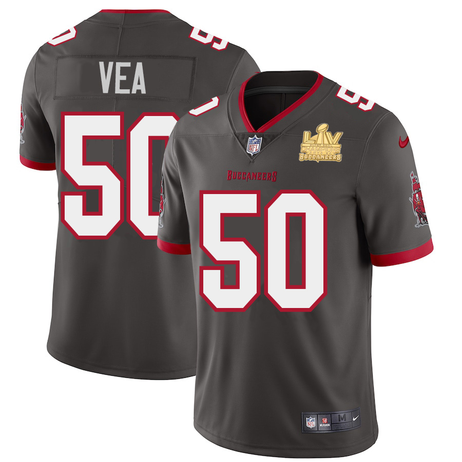 Men Tampa Bay Buccaneers 50 Vita Vea Men Super Bowl LV Champions Patch Nike Pewter Alternate Vapor L