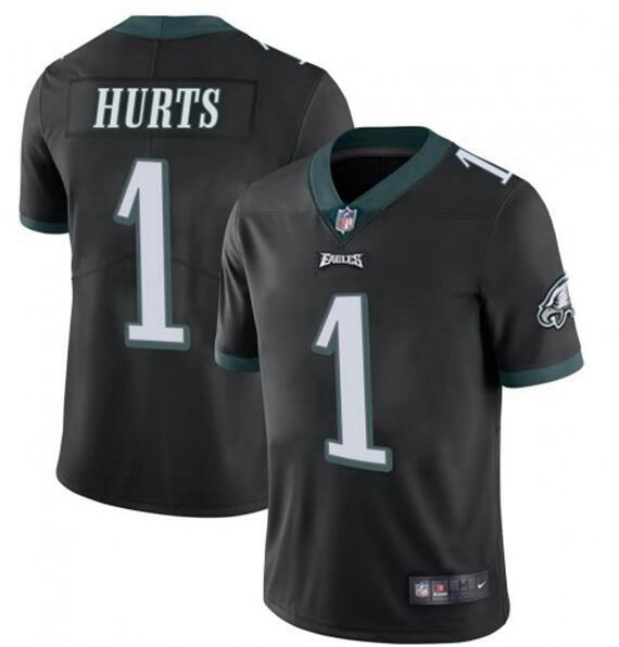 Men Philadelphia Eagles Jalen Hurts 1 Limited Black Vapor Untouchable NFL Jersey