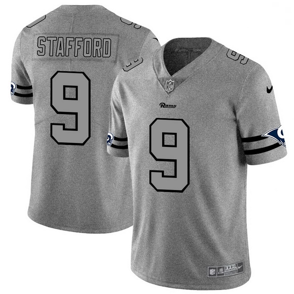 Men Los Angeles Rams 9 Matthew Stafford Men Nike Gray Gridiron II Vapor Untouchable Limited NFL Jers