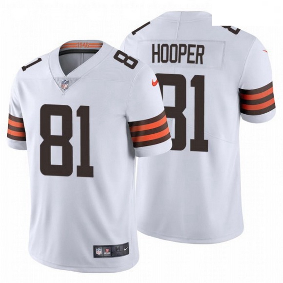 Men Cleveland Browns 81 Austin Hooper 2020 NFL Stitched Vapor Limited White Nike Jersey