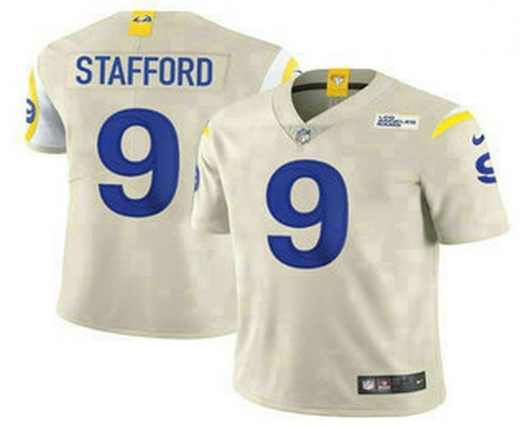 Men Los Angeles Rams 9 Matthew Stafford Cream 2021 NEW Vapor Untouchable Stitched NFL Nike Limited J