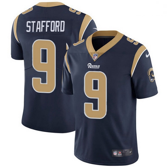 Men Los Angeles Rams 9 Matthew Stafford Navy Blue Team Color Men Stitched NFL Vapor Untouchable Limi