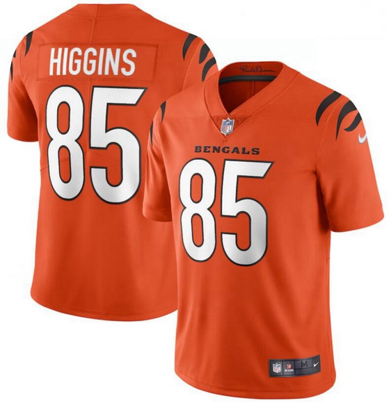 Men Nike Cincinnati Bengals 85 Tee Higgins Orange Vapor Limited Jersey