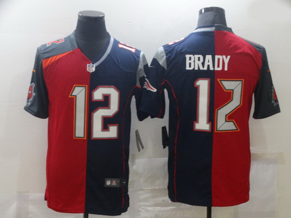 Men Nike Tampa Bay Buccaneers  26 New England Patriots 12 Tom Brady Men Red Navy Blue Limited NFL 20