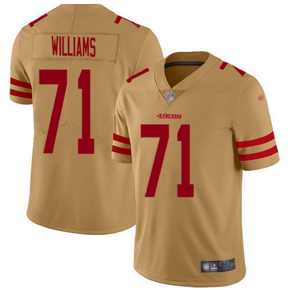 Men San Francisco 49ers 71 Trent Williams Gold Men Stitched NFL Limited Inverted Legend Jersey