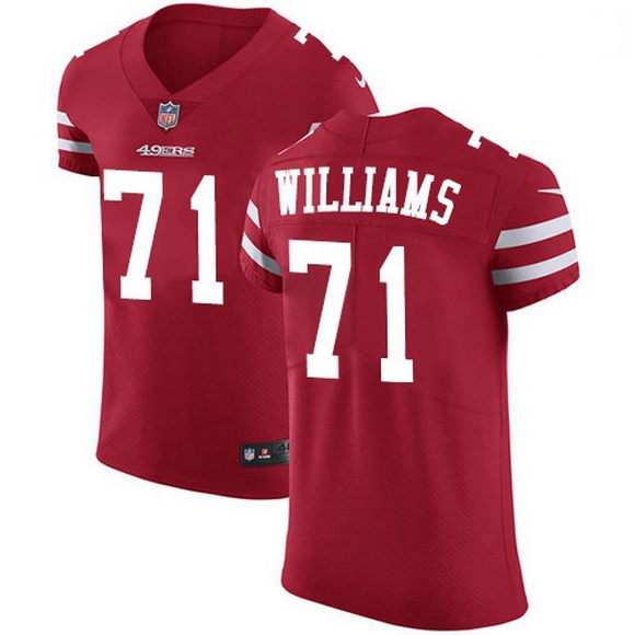 Men San Francisco 49ers 71 Trent Williams Red Team Color Men Stitched NFL Vapor Untouchable Elite Je