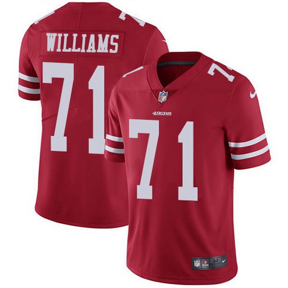 Men San Francisco 49ers 71 Trent Williams Red Team Color Men Stitched NFL Vapor Untouchable Limited 