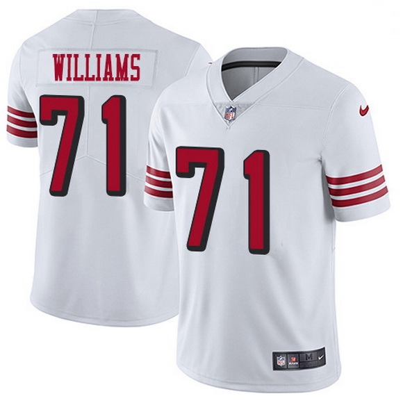 Men San Francisco 49ers 71 Trent Williams White Rush Men Stitched NFL Vapor Untouchable Limited Jers