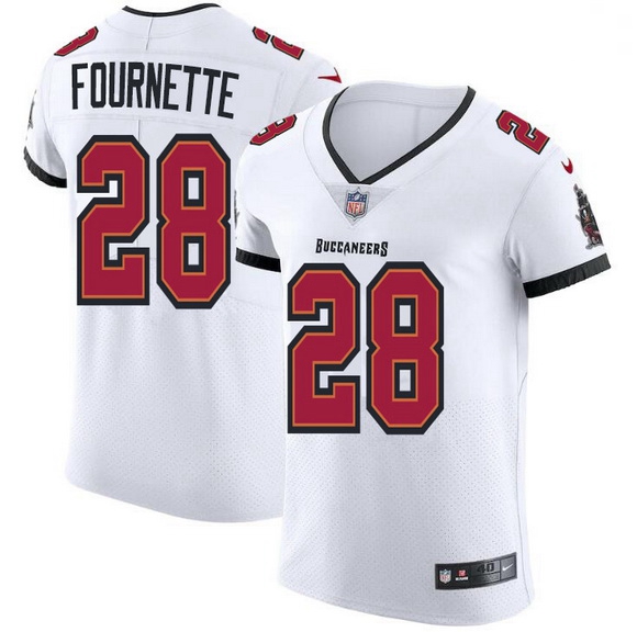 Men Tampa Bay Buccaneers 28 Leonard Fournette Men Nike White Vapor Elite Jersey