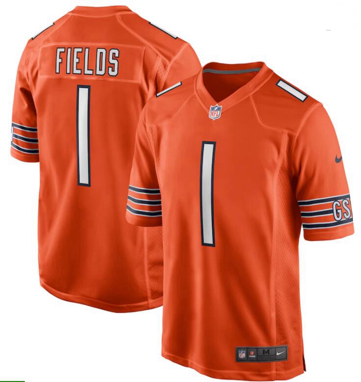 Men Nike Justin Fields Orange Chicago Bears 2021 NFL Draft First Round Pick Alternate Game Jersey