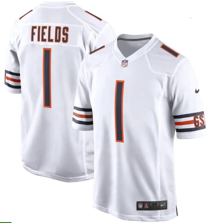 Men Nike Justin Fields White Chicago Bears 2021 NFL Draft First Round Pick Game Jersey