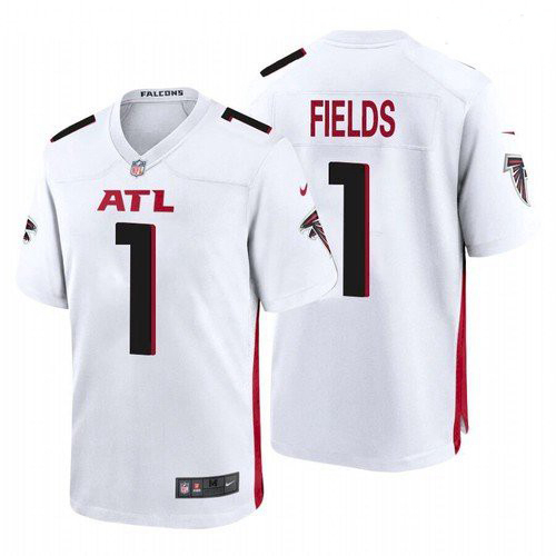 Youth Atlanta Falcons #1 Justin Fields White 2021 Draft Jersey