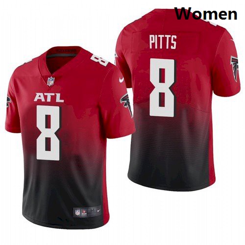 Women Atlanta Falcons #8 Kyle Pitts Red 2021 Draft Jersey