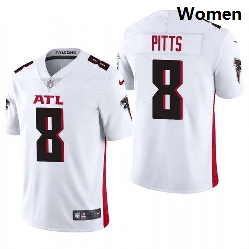 Women Atlanta Falcons #8 Kyle Pitts White 2021 Draft Jersey