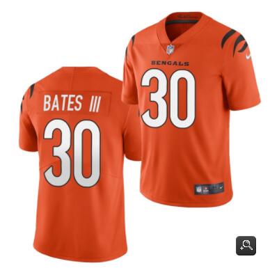 Men Cincinnati Bengals #30 Jessie Bates III 2021 Orange Vapor Untouchable Limited Stitched NFL Jerse