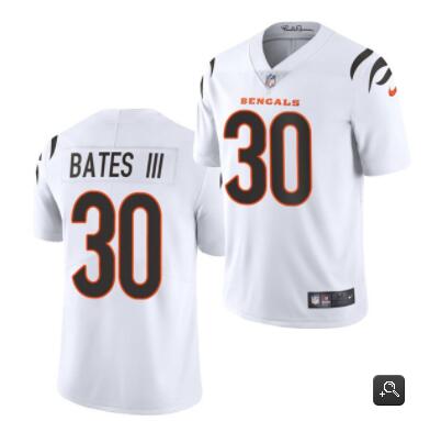 Men Cincinnati Bengals #30 Jessie Bates III 2021 White Vapor Untouchable Limited Stitched NFL Jersey