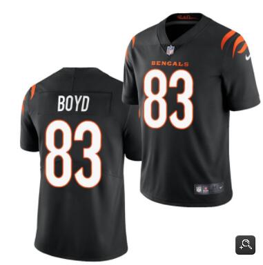 Men Cincinnati Bengals #83 Tyler Boyd 2021 Black Vapor Untouchable Limited Stitched NFL Jersey