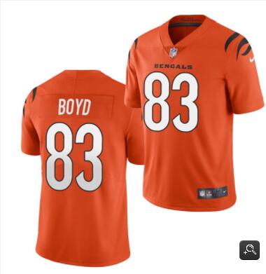 Men Cincinnati Bengals #83 Tyler Boyd 2021 Orange Vapor Untouchable Limited Stitched NFL Jersey