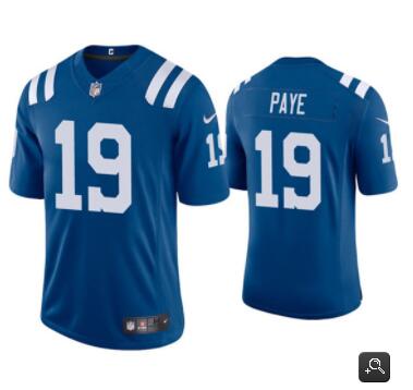 Men Indianapolis Colts #19 Kwity Paye Blue 2021 Vapor Untouchable Limited Stitched NFL Jersey