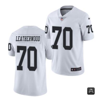 Men Las Vegas Raiders #70 Alex Leatherwood 2021 NFL Draft White Vapor Untouchable Limited Stitched J