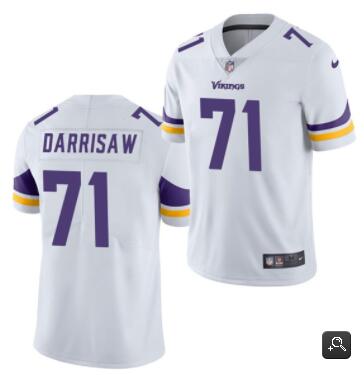 Men Minnesota Vikings #71 Christian Darrisaw White 2021 Vapor Untouchable Limited Stitched NFL Jerse