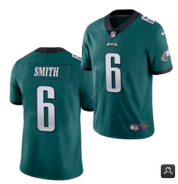 Men Philadelphia Eagles #6 DeVonta Smith 2021 NFL Draft Green Vapor Untouchable Limited Stitched Jer