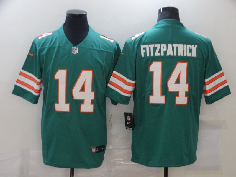 Men Miami Dolphins Ryan Fitzpatrick 14 Green Vapor Untouchable Limited Player Football Jersey