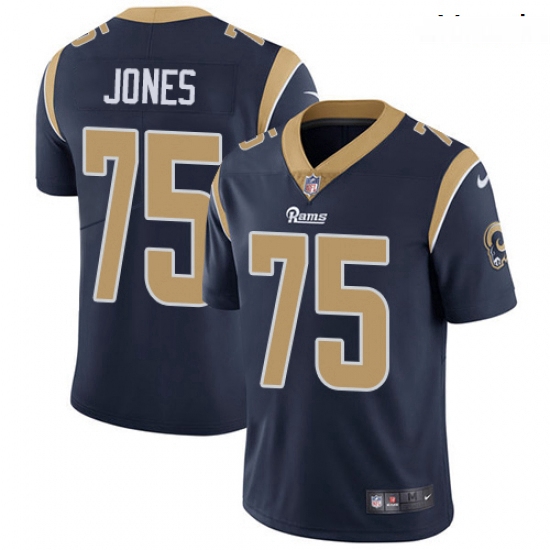 Youth Nike Los Angeles Rams #75 Deacon Jones Navy Blue Team Color Vapor Untouchable Limited Player N