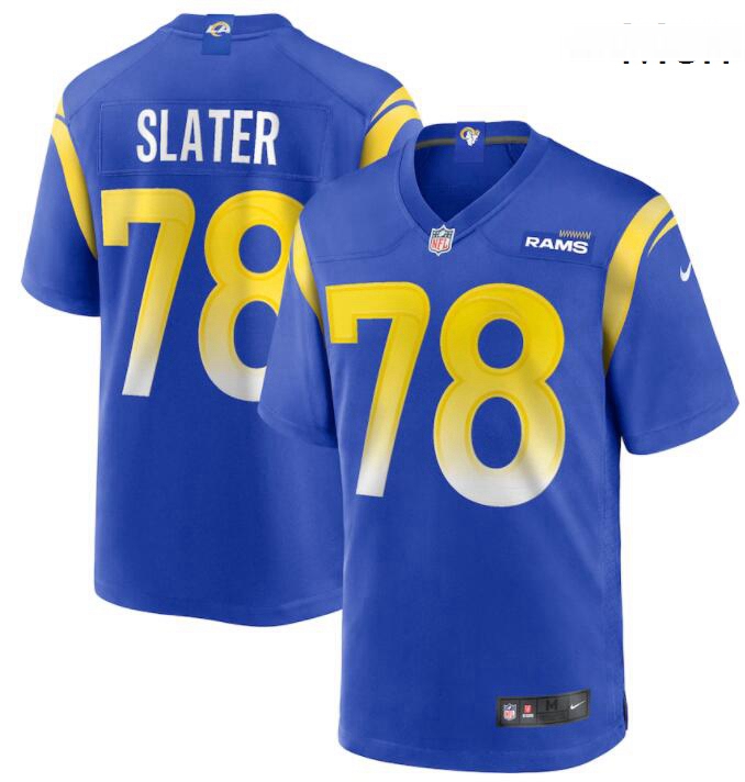 Men Nike Jackie Slater 78 Royal Los Angeles Rams Game Retired Player Jersey