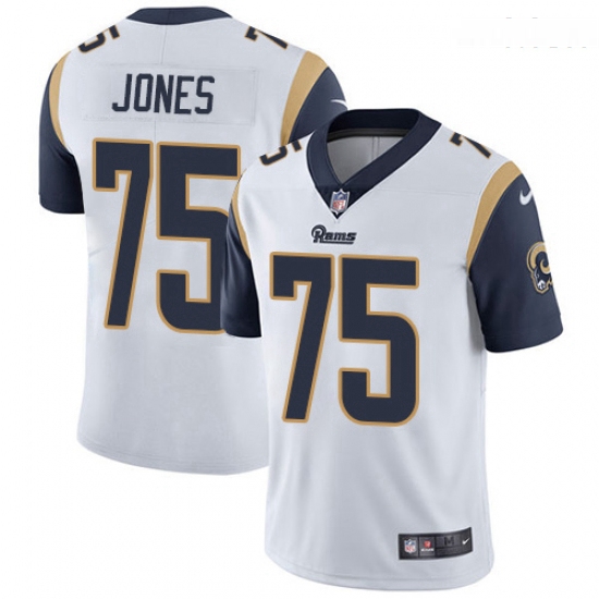 Men Nike Los Angeles Rams #75 Deacon Jones White Vapor Untouchable Limited Player NFL Jersey