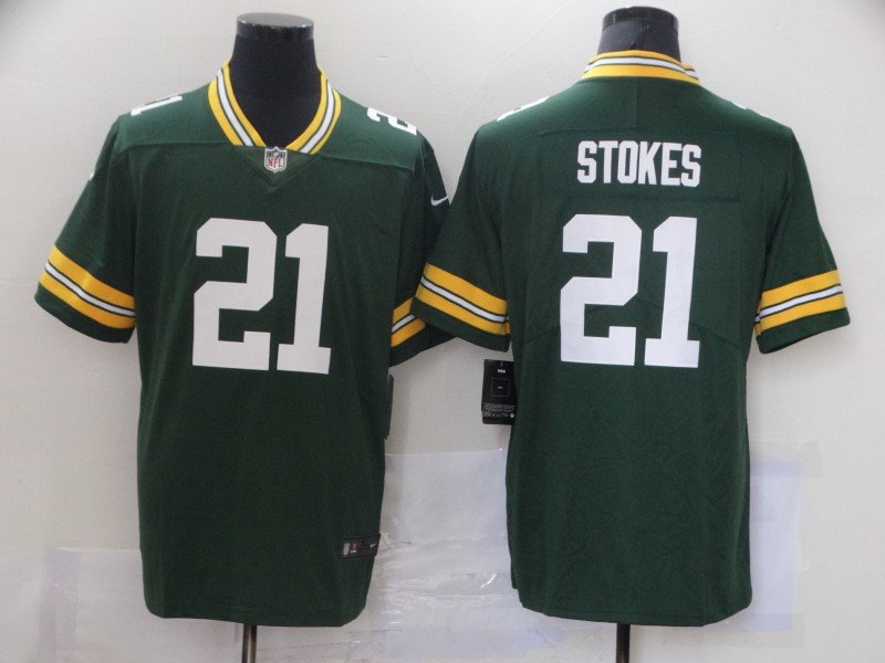 Men Nike Green Bay Packers Eric Stokes 21 Green 2021 Vapor Limited Jersey