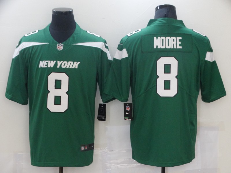 Men New York Jets 8 Elijah Moore Nike Gotham Green 2021 Vapor Untouchable  Jersey