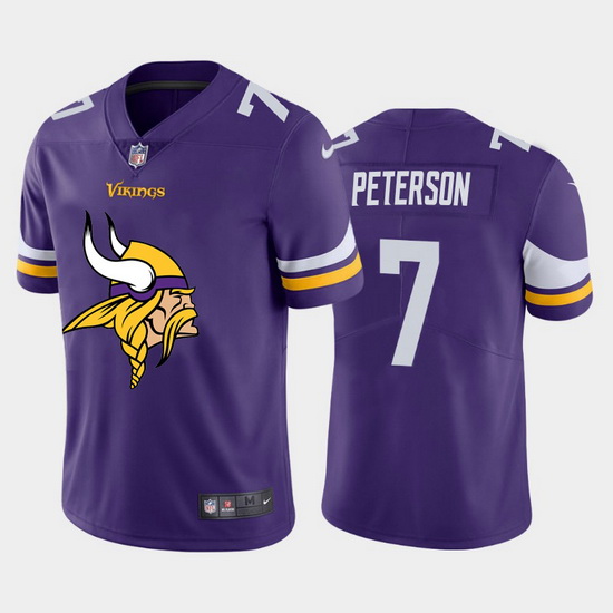 Minnesota Vikings 7 Patrick Peterson Purple Men Nike Big Team Logo Vapor Limited NFL Jersey