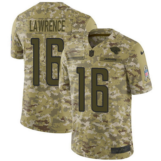 Nike Jacksonville Jaguars 16 Trevor Lawrence Camo Men Stitched NFL Limited 2018 Salute To Service Je