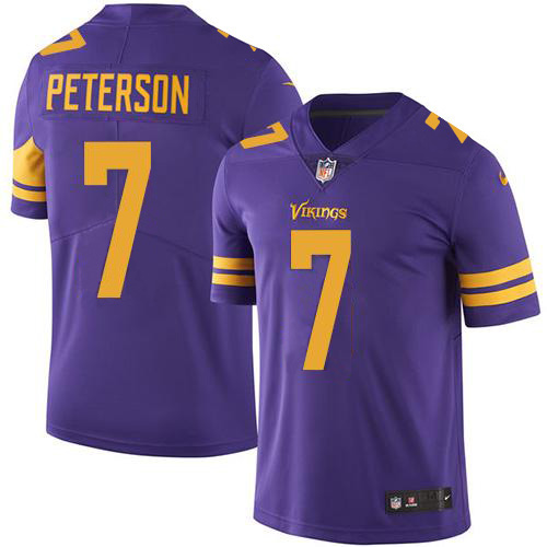 Nike Minnesota Vikings 7 Patrick Peterson Purple Men Stitched NFL Limited Rush Jersey