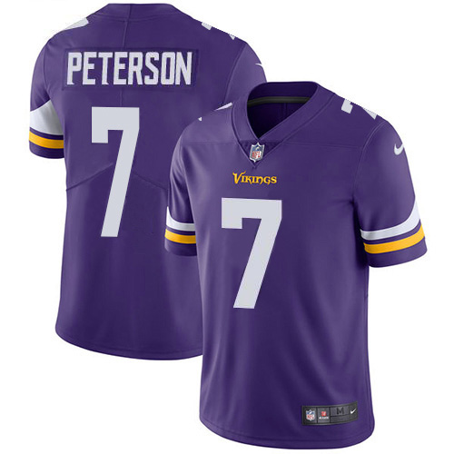 Nike Minnesota Vikings 7 Patrick Peterson Purple Team Color Men Stitched NFL Vapor Untouchable Limit