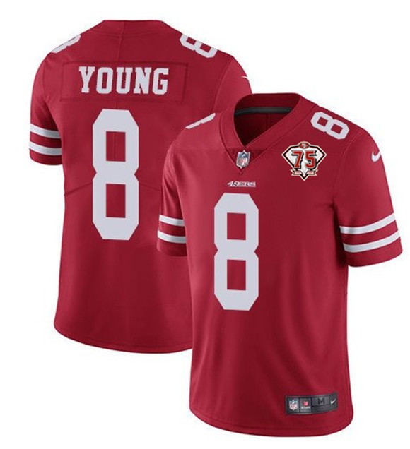 Nike San Francisco 49ers 8 Steve Young Red 75th Anniversary Vapor Untouchable Limited Jersey